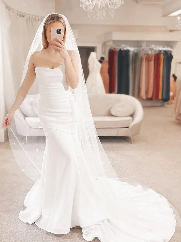 New Arrival Strapless Mermaid Vintage Garden Beach Long Wedding Dresses WD206