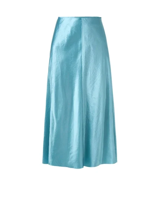 Blue Satin Slip Skirt