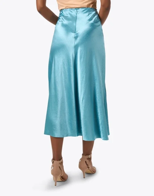 Blue Satin Slip Skirt