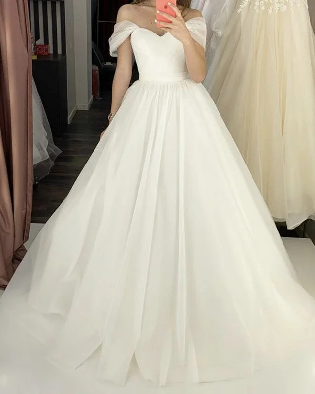 Romantic Wedding Dress Tulle Off The Shoulder