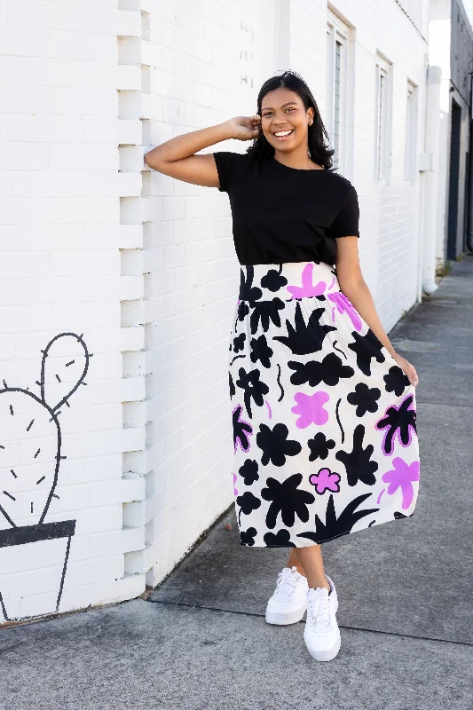 Cheshire Skirt in Black Blossom