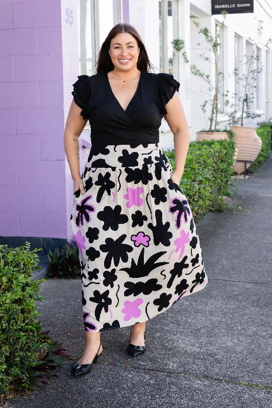 Cheshire Skirt in Black Blossom