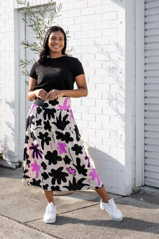 Cheshire Skirt in Black Blossom