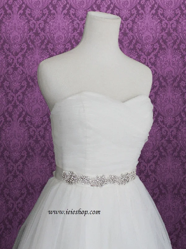 Simple Strapless Tulle Wedding Dress CINDY