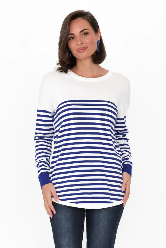 Sophie Cobalt Stripe Knit Jumper