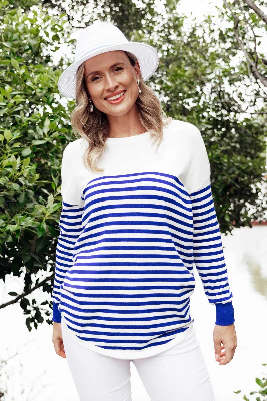 Sophie Cobalt Stripe Knit Jumper