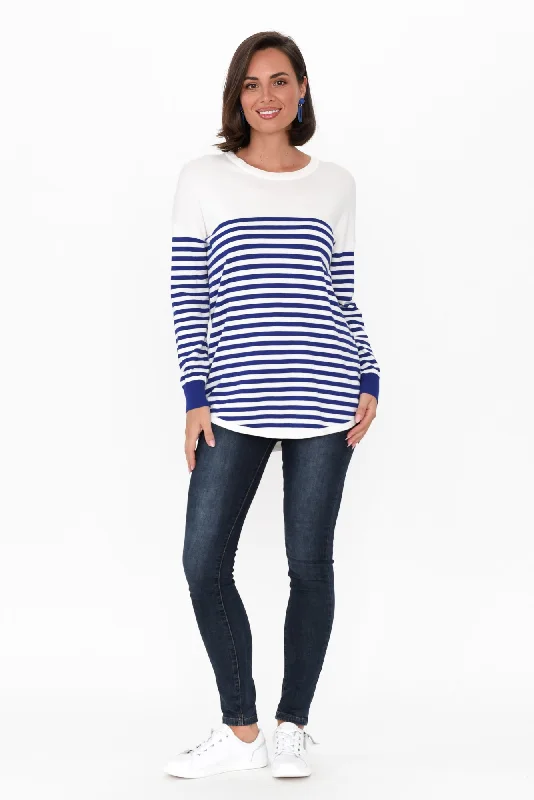 Sophie Cobalt Stripe Knit Jumper