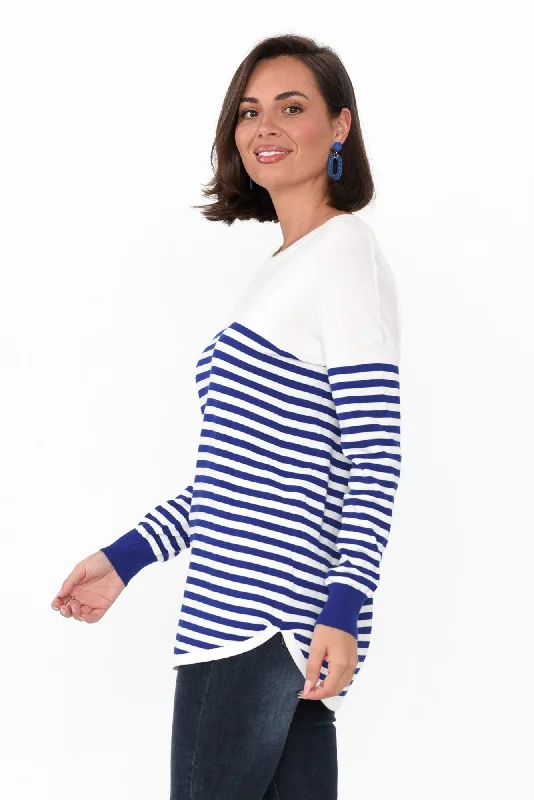 Sophie Cobalt Stripe Knit Jumper