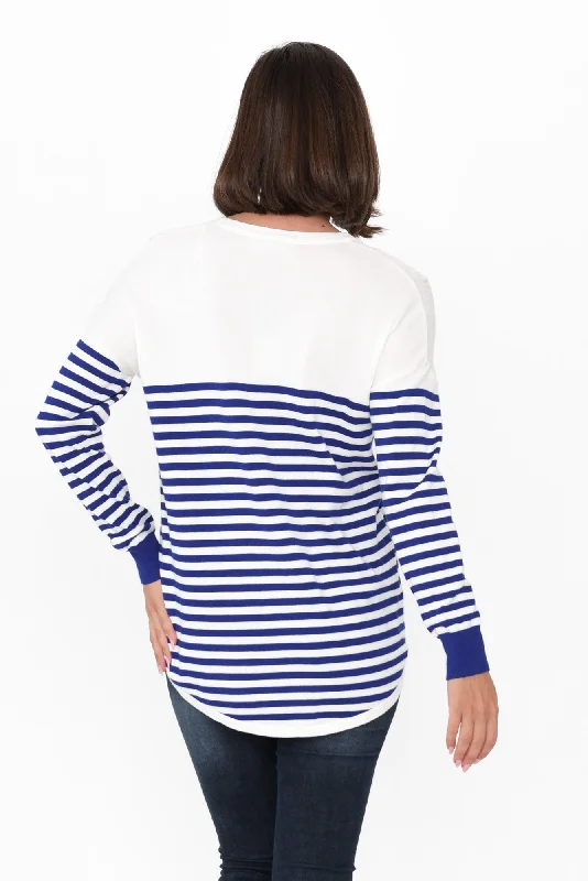 Sophie Cobalt Stripe Knit Jumper