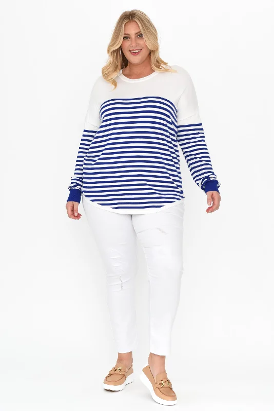 Sophie Cobalt Stripe Knit Jumper