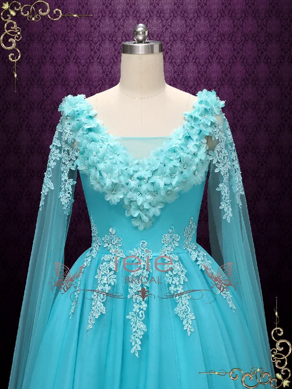 Turquoise Ball Gown Wedding Dress | Bracie