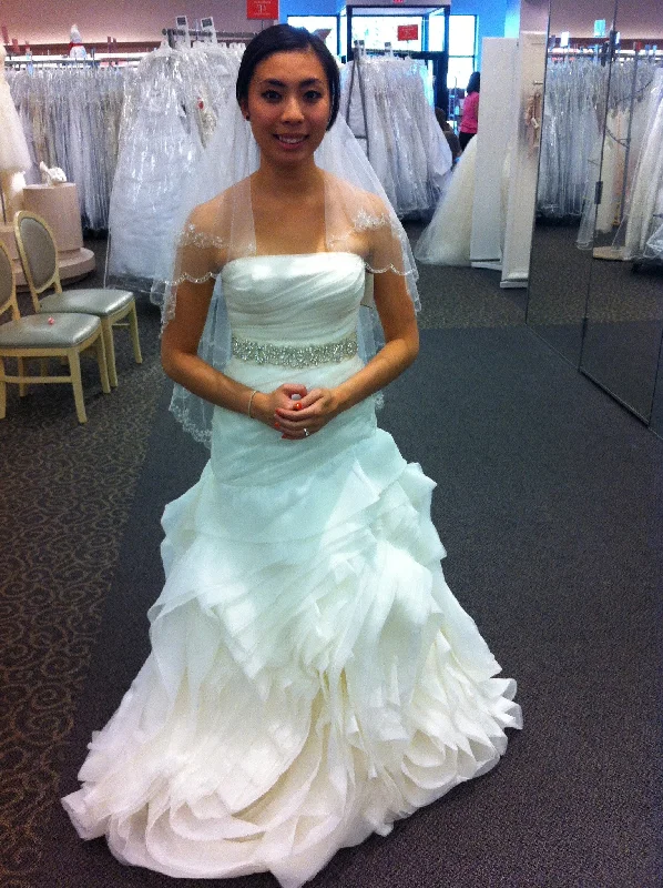 Vera Wang White Organza Fit and Flare