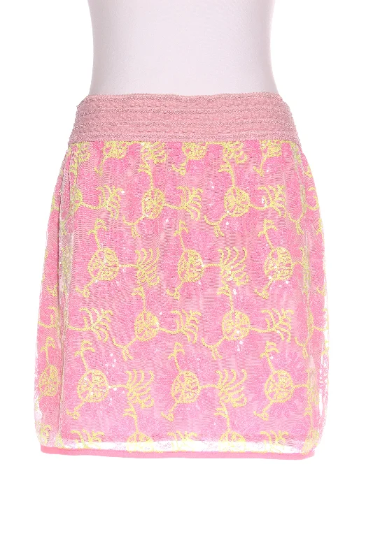 AUGUSTINE - Neon yellow + pink sequin skirt! 12