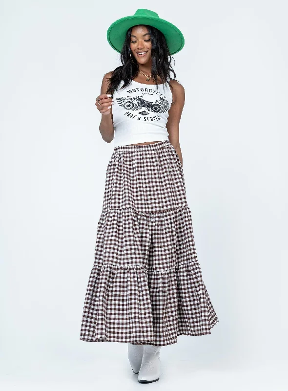 Hale Midi Skirt Brown