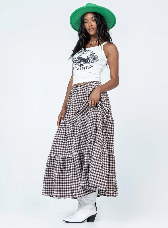 Hale Midi Skirt Brown