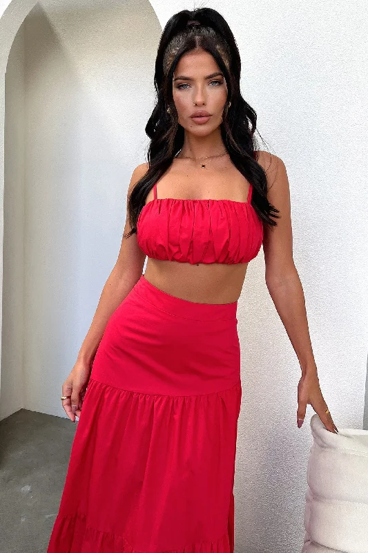 Lateisha Maxi Skirt - Red