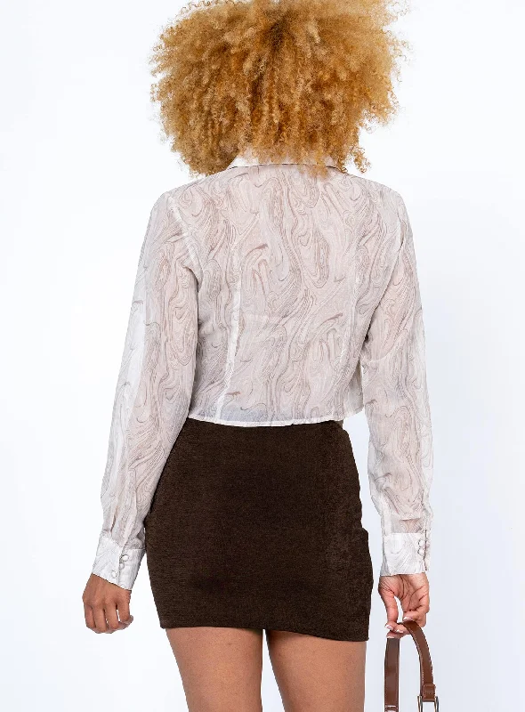 Lela Mini Skirt Brown