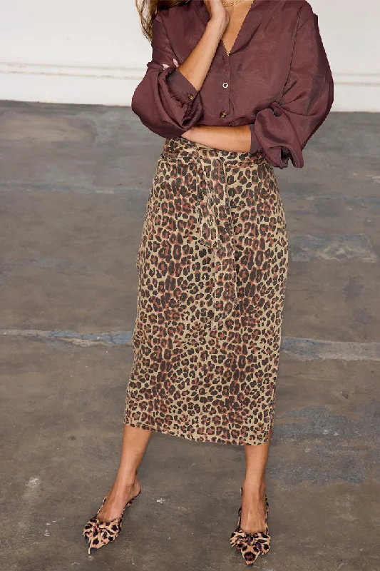 Leopard Lucia Denim Jaspre Skirt