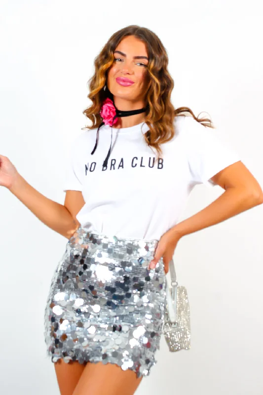 Livin The Party Life - Silver Sequin Mini Skirt