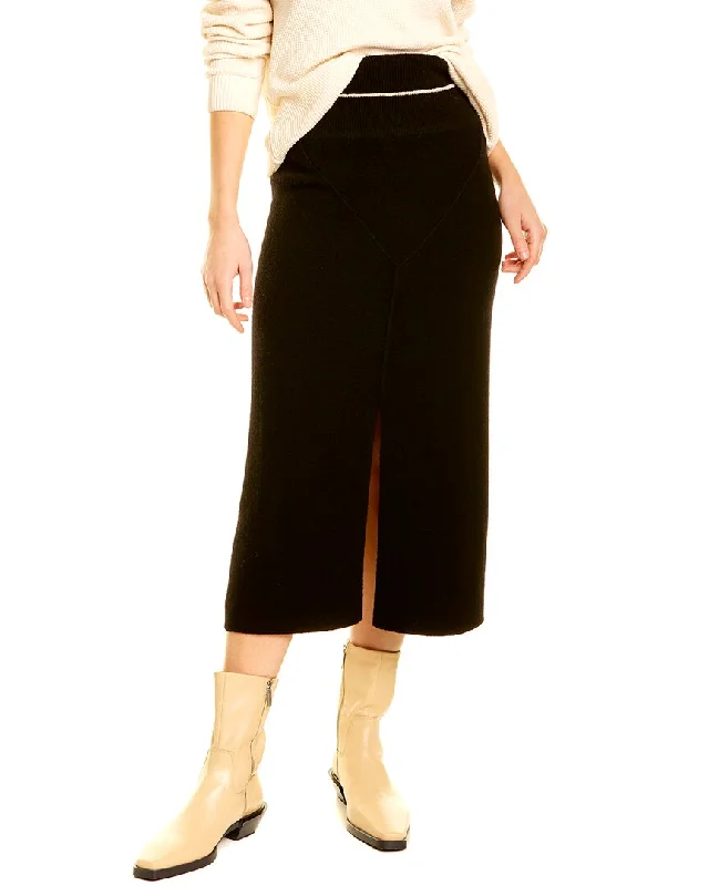 Moncler Wool-Blend Midi Skirt