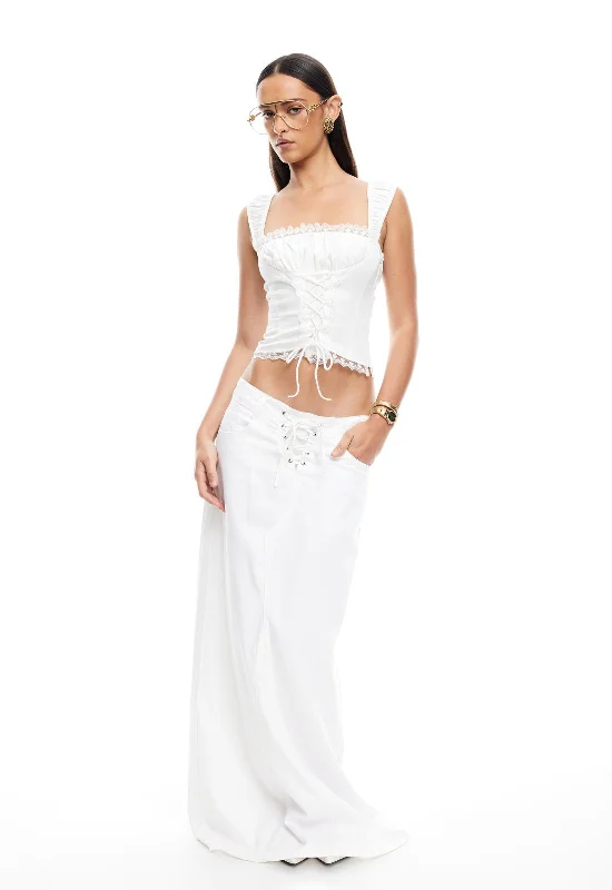 PALMER MAXI SKIRT - PORCELAIN