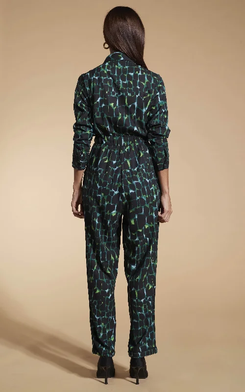 Roxanna Jumpsuit In Green Alligator