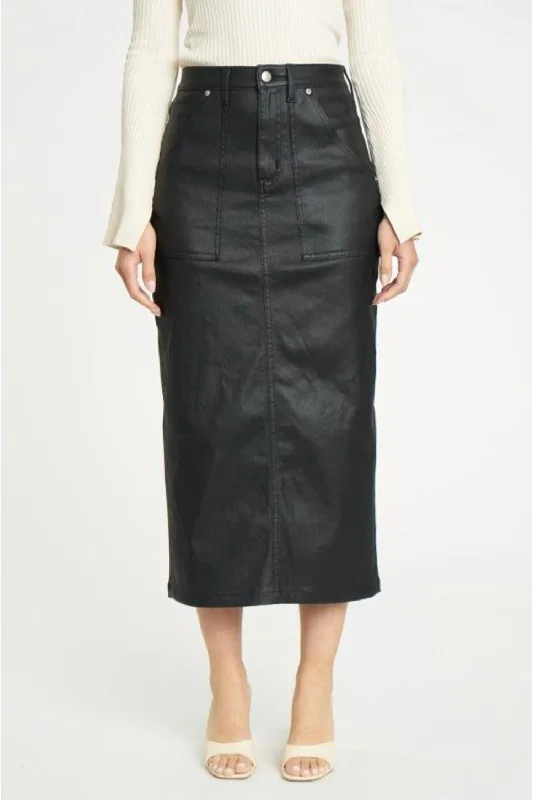 Sweetheart Skirt In Coated Asphalt