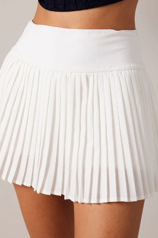 White Tennis Skirt Pleated Mini