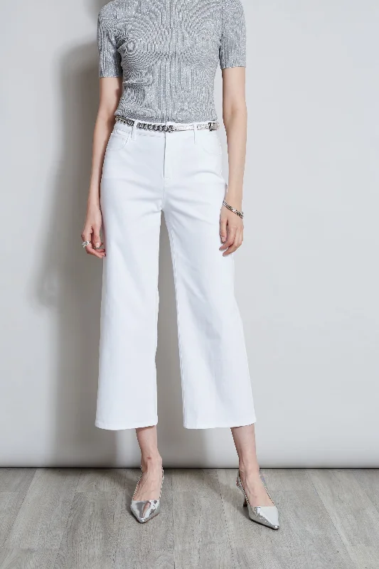 Stretch Denim Wide Leg Pant