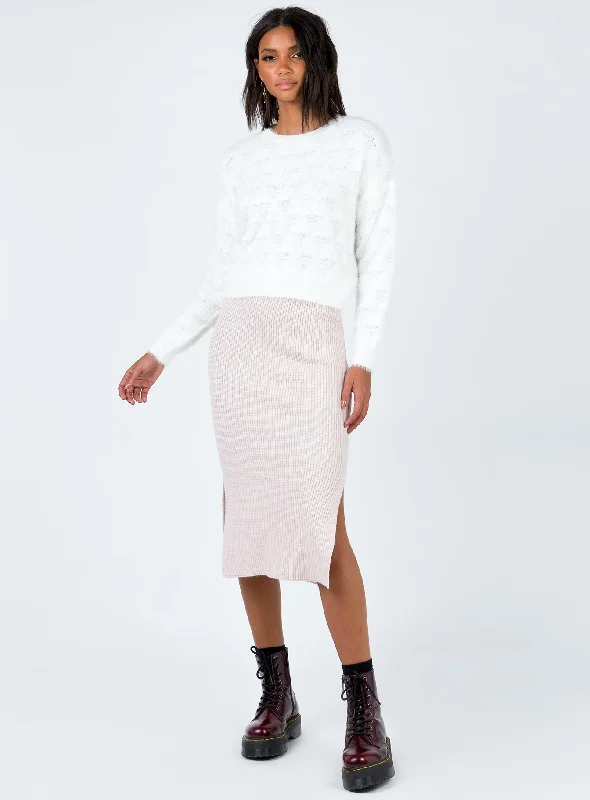 Zanna Midi Skirt Nude Pink