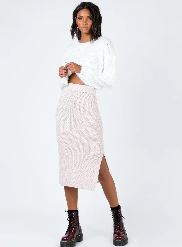 Zanna Midi Skirt Nude Pink